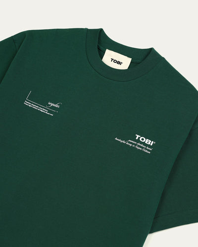 TOBI 280gsm Regular 2.0 Boxy T-shirt - Green - TOBI
