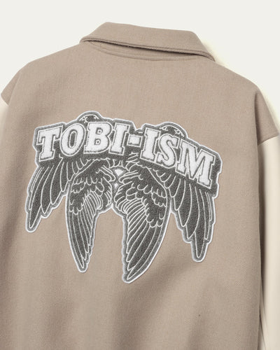 TOBI®Angel Wings Varsity Jacket - Beige - TOBI