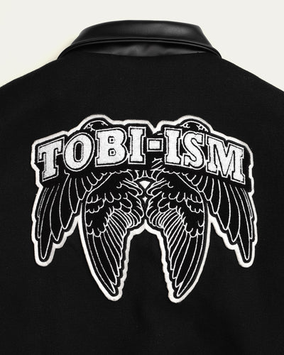 TOBI®Angel Wings Varsity Jacket - Black - TOBI