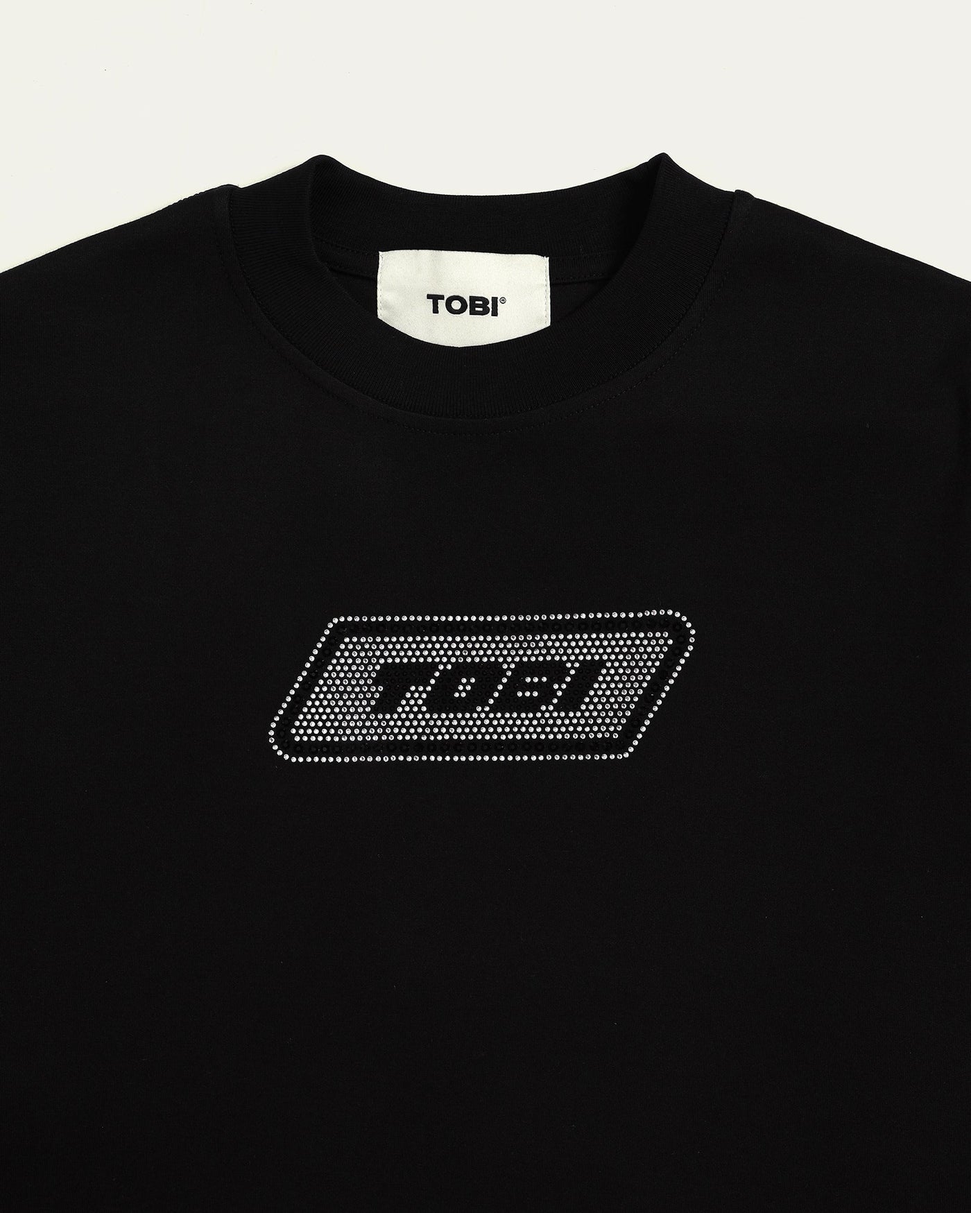 TOBI®Box Logo Bling T-shirt - Black - TOBI