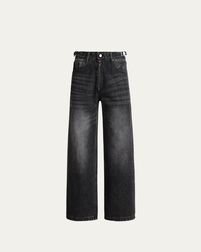 Wide Leg Baggy Jeans - Vintage Grey - TOBI