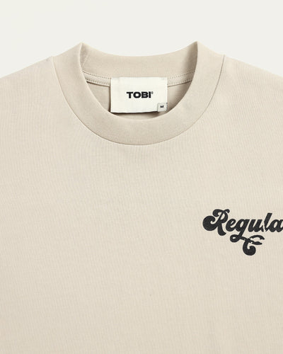 Worldwide Boxy T-shirt - Cream - TOBI